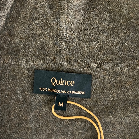 NWT Quince Mongolian Cashmere Full-Zip Hoodie Brown Size M - Picture 3 of 14